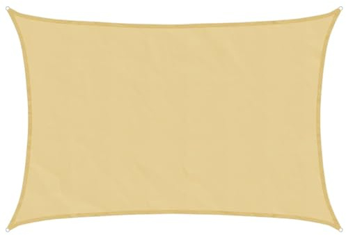 vidaXL Vela Parasole Sabbia 7x6 m 100% Poliestere Oxford, Tenda da Sole, baldacchino ombreggiante, Vela ombreggiante per Patio