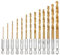 10PCS HSS Hex Shank Drill Bit Set Titanium Drill Bit Set 1.5 mm-5 mm Quick Change, HSS Step Bit 4-12 mm High Speed Steel Drill for Drilling Wood & Plastic Titanium Plated Twist Drill Combination Set