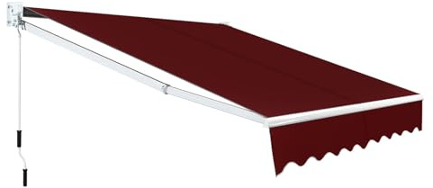 FANTASK Terrassenmarkise Markise, Sonnenmarkise mit Alu-Rahmen & Handkurbel, Gelenkarmmarkise 40-100° Winkel einstellbar, Wasserdicht & Sonnenschutz Balkonmarkise für Balkon & Terrasse, 250 x 200cm