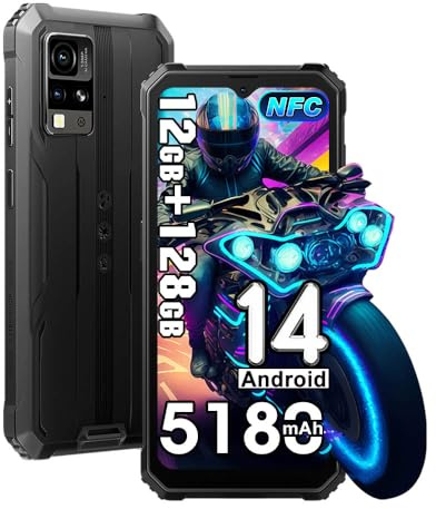 Blackview BV4800 Pro Outdoor Handy ohne Vertrag Android 14, 12GB+128GB/1TB Baustellenhandy, 6.56 HD+ Outdoor Smartphone Wasserdicht IP68, 16MP Kamera, 5180mAh,NFC/Dual SIM 4G/5G WiFi/OTG/GPS/FM