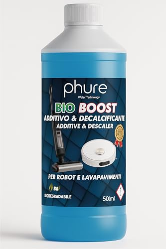 PHURE Additiv und Entkalker für Roboter, Bodenwischer, Konzentrat für Roboter, Wischroboter und Saugleistung mit Multisurface-Desinfektion, 500 ml, streifenfreie und nachhaltige Reinigung, geeignet