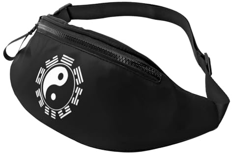Sports Waist Pouch Fashion Waist Bag Tai Chi Ying Yan(Yinyang) Zen Taoism with Headphone Hole Chest Bags for Work Women Gym 14X35Cm