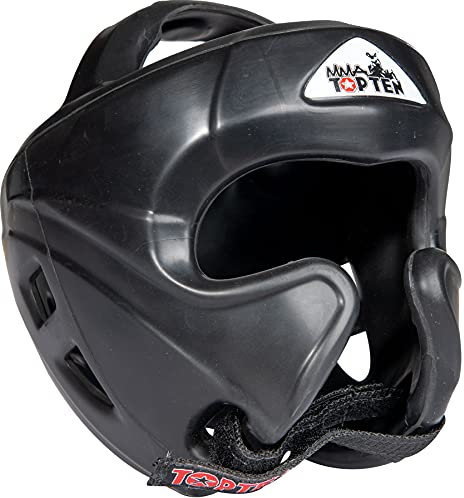 TOP TEN Kopfschutz „MMA“ mit Jochbeinschutz - schwarz, Gr. M