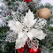 GL-Turelifes - Confezione da 12 stelle di Natale artificiali, glitterate, decorazione per ghirlanda natalizia e albero di Natale, diametro 16 cm, con 12 aghi verdi flessibili