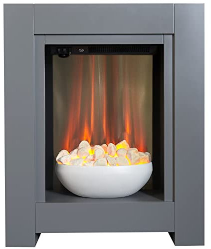 Adam Monet Fireplace Suite in Grey with Electric Fire, 23 Inch