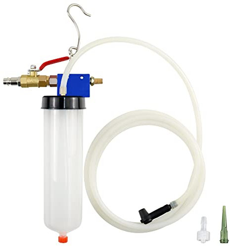 JoyFans Pneumatic Brake Fluid Extractor, Brake Bleeder Kit Vacuum Pump Bleeding Tool with 340ML Bottle Hose for Brake Oil Power Steering Oil Quick Extraction & Replacement on Car Motorcycle