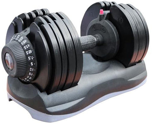 Sporttrend 24® Verstellbare Kurzhantel 12,5KG, 25KG, 32,5KG | Hantel mit Stahlscheiben und Ständer (32,5KG schwarz)