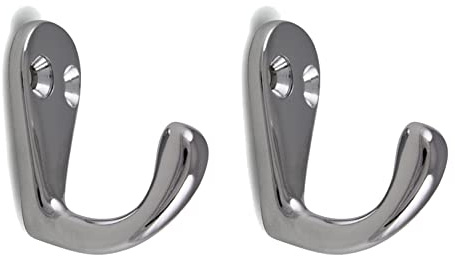 cyclingcolors 2x crochet métal chromé brillant poli hauteur 41mm meuble cuisine salle de bain porte serviette manteau chemise torchon décoration à visser