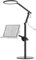 Neatfi LED-Schreibtischlampe, dimmbar, 3 Lichtmodi, 5 Helligkeitsstufen (3100-6400K), Zoom- und Webcam-Beleuchtung, USB-/Steckerbetrieb (Mit Buch/Tabletthalterung und Standfuß, Schwarz)