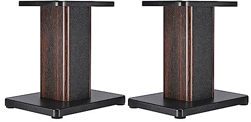 sourcing map Wood Grain Speaker Stands 1 Pair 11.8 Inch (30cm) Universal Small Speaker Stand Hollowed Stands Enhanced Audio Listening for Home Theaters Cinema