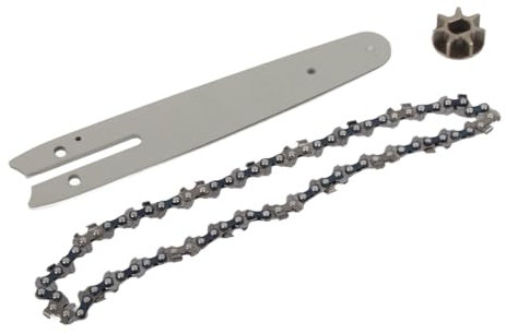 GLOGLOW Ensemble de Chaîne de Tronçonneuse, Chaîne de Tronçonneuse et Ensemble de Barre de Guidage Pignon en Acier Plaque de Guidage de 186 Mm Chaîne de 230 Mm pour Accessoires de