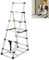 Aufun Escalera Telescópica Escalera Plegable Escalera de Aluminio Antideslizante Escalera Multifuncional Escalera Extensible Escalera de Apoyo Capacidad Máx 150kg (Estructura en A 5 + 6 peldaños)