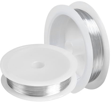 Schmuckdraht, 0.3 mm x 50 m Basteldraht Dünn, 2 Rollen Draht zum Basteln, Anlaufbeständiger Kupferdrahtrolle Basteldraht Schmuck Faden, Draht für Schmuckherstellung für Basteln