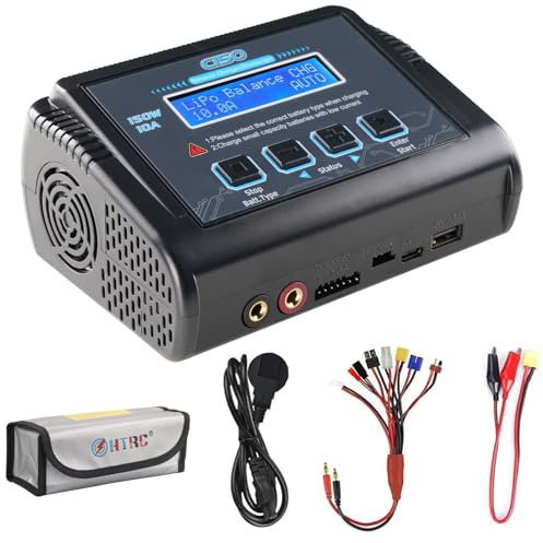 HTRC C150 LiPo charger RC charger discharger with balancer 150W 10A for LiPO Lilon LiFe LiHV NiMH NiCD PB Smart battery, built-in power supply and fan