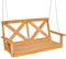 COSTWAY Hängebank aus Massivholz, 2-Sitzer Gartenschaukel zum Aufhängen, Hollywoodschaukel bis 240 kg belastbar, Outdoor-Schaukelbank für Terrasse, Garten, Hof, 134 x 60 x 65 cm, Natur