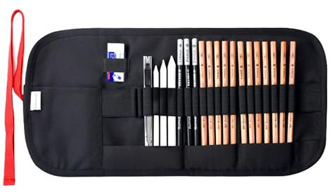 MARCO Skizzen Zeichen Bleistift Set 21 Stück Skizzier-Set Zeichenstifte für Skizzieren und Zeichnen, Zeichnungen Stifte für Anfänger Skizzieren für Künstler,Erwachsene, Teenager(21Stück)