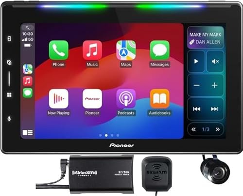 Pioneer DMH-WT6000NEX 10.1 Single DIN Digital Multimedia Receiver Bundled with + (1) Satellite Radio Tuner and a Bullet Style Backup Camera Package