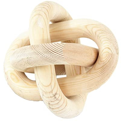 Nsaroche Decorazioni a Catena in Legno Nodo in Legno a 3 Maglie per Accessori Rustici per La Casa Colonica, beige