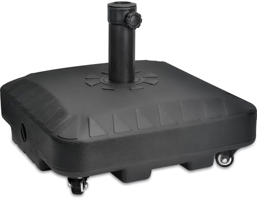 22.5-Liter-Sonnenschirmständer Schirmständer mit Integrierte Transportgriffe und 4 Rollen für Einfaches Bewegen Schirmstöcke mit Ø 35–38 mm, Befüllung mit Wasser oder Sand Möglich(48*48*33cm)