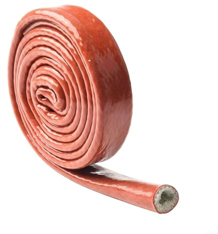 Gdfnmogo Guaina protettiva per cavi in fibra di vetro in silicone resistente alle alte temperature, protezione per condutture e attrezzature industriali, lunghezza 1,5 m, colore rosso (10 mm)