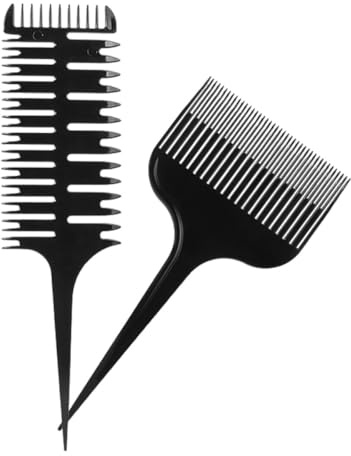 Gogogmee Juego de 2 Peines para Teñir y Separar el Cabello, Herramienta Profesional para Peluquería, Resistente y Duradero, Peines para Mechas y Tratamientos Aceite, Uso en Salón y Hogar