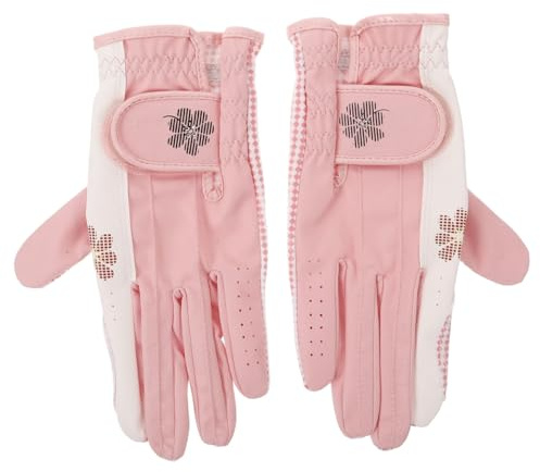Kichvoe Guanti da Golf da Donna Antiscivolo Traspiranti per Entrambe le Mani, Resistenti All’usura, Accessori Sportivi per Golf Rosa, Taglia 20, Protezione Mani per Attività Outdoor