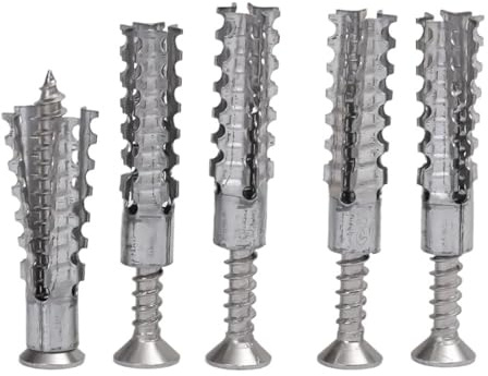 pluggar 10 mm expansionsrör av kolstål för ihåliga väggplattor, gipsankare med självgängande borrpluggskruv (6 mm, 40 set)