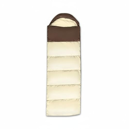 Folpus Sac de Couchage de Sac de Nuit Enveloppe Couchage Portable Chaud et Respirant Garnissage Creux Revêtement Polyester Doublure Tissu Mélangé Adapté aux, Marron Et Blanc, 1kg