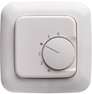 Halmburger Raumthermostat RTR-76rg + Busch Jäger Reflex SI 1-Fach Rahmen 2511-214, alpinweiß & Abdeckung Kontaktausführung Öffner für Fußbodenheizung Stellantriebe 230V stromlos geschlossen (NC)