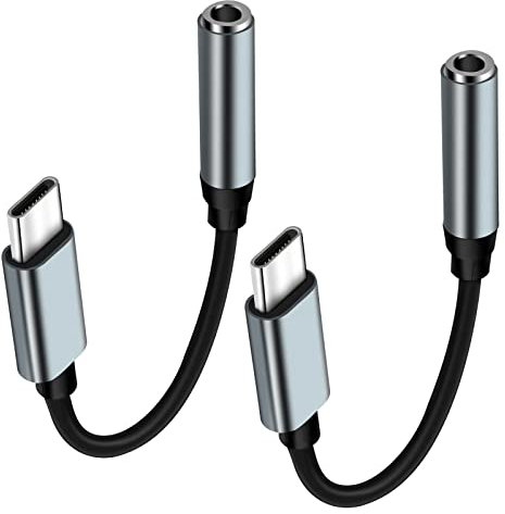 Adattatore Audio USB C a 3.5mm (2 Pezzi), Compatibile Con Samsung Galaxy S21/22/23, Xiaomi Mi 8/9/10, Huawei P20/30/40Pro - Per Cuffie e Aux
