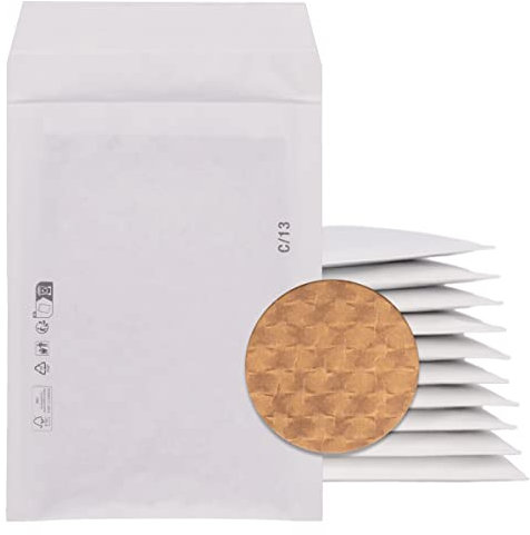 verpacking Papierpolsterversandtaschen 170 x 225 mm Weiß A5 Versandtaschen mit Papierpolster - DIE UMWELTFREUNDLICH ALTERNATIVE ZUR LUFTPOLSTERTASCHE (100 Stück)