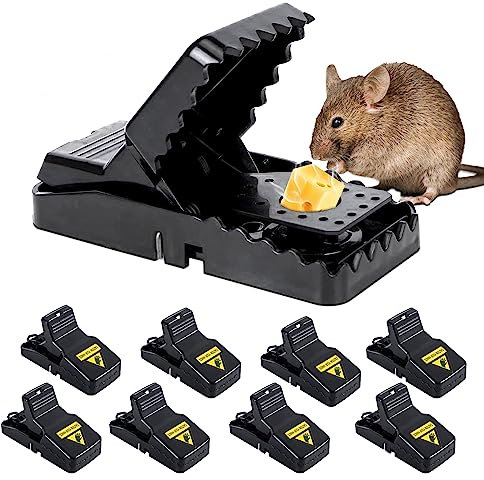 Trampas para Ratones - Pack 8 Unidades - HOMESTONE - Fabricadas en ABS Instrucciones en Español - Reutilizables - Alta sensibilidad - Trampa Ratones.