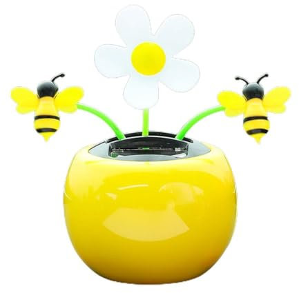 Fiore danzante alimentato ad energia solare, ornamento per auto a forma di girasole ondeggiante, decorazione a forma di ape, ornamento per cruscotto a energia solare che danzano fiori oscillanti