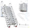 Scala a muro per soffitta, scala pieghevole per soffitta, scala telescopica con corrimano, scala a 12 gradini per soffitta, per casa, scale per soffitta all'aperto (White, 12 Steps)