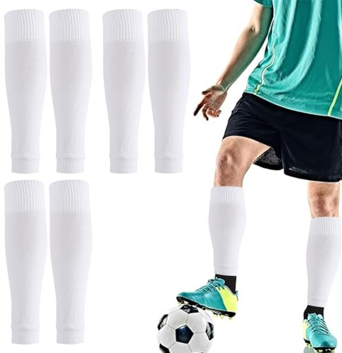 EEPLUYTY 3 Paar Stutzen, Fußball Socken, Unisex-Stutzen In Der Mitte Der Wade, Geeignet Für Fußball, Basketball Und Andere Sportarten (Weiß)
