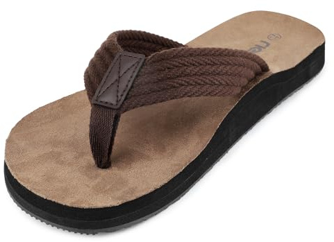 riemot Tongs Homme Confortables – Sandales Légeres, Antidérapantes, Tong Chaussures Été avec Support de Voûte Plantaire, Idéal Tongues pour Plage Piscine Jardin ou Loisirs Quotidiens, 45 EU