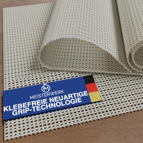 MEISTERWERK rutschfeste Teppichunterlage - (EXTRA STARKER Halt) Anti-Rutsch-Matte für Teppiche & Läufer | zuschneidbar, universell einsetzbar für alle Böden | 50x80 cm