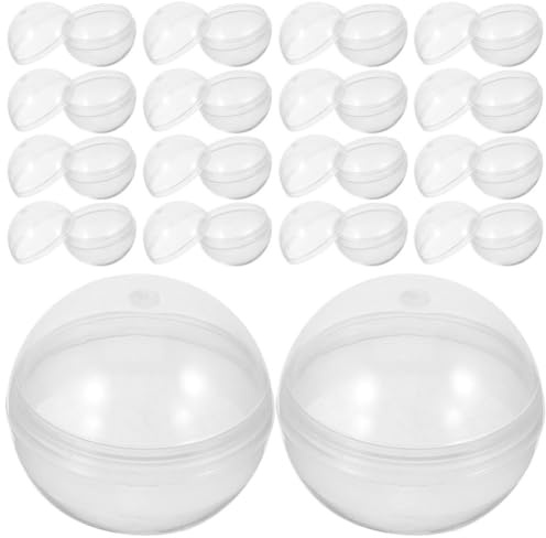 Sewroro 50pcs Capsules Gumball Vending Machine Round Empty Capsules Balls Clear Plastic Containers Easter Baskets Stuffer for Party Favors