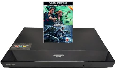 MultiRegionMagic Blu-ray Player Compatible with Sony UBP-X700/K Multi-Region, Blu-ray A, B & C and DVD 0-8, 4K Ultra HD - Dolby Vision - UBPX700K With Jurassic World 2 Movie Collection 4K UHD discs.