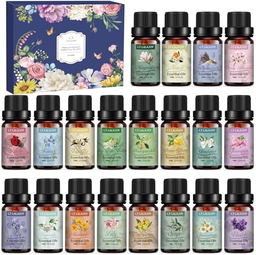 Huiles essentielles pour diffuseurs, coffret de huiles essentielles de 20 x 10 ml, huile parfumée pure pour aromathérapie, Cadeau d'huiles pour savons, bougies, spa - Petits cadeaux pour femmes, Noël