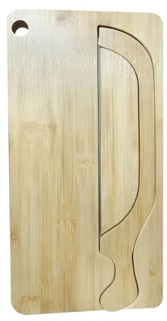 Wooden Bread Slicer Set - Curved Stainless Steel Cutter, Ergonomic Chopping Board, Suitable for Left and Right Hand | Creates French Baguettes, Confectioners, Home, Kitchen, Apartment,