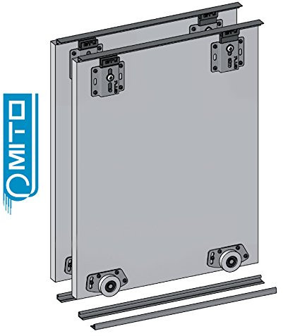 Wardrobe Sliding Door Track Gear System Kit - MITO - 2000mm, 2500mm or 3000mm (Kit for 4 doors with track 3000mm)