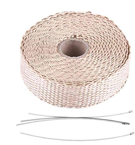 Auspuff-Isolierband + 5 m Auto-Wärmefolie: Fiberglas-Wärmefolie für Motorräder, 4 Edelstahl-Kabelbinder