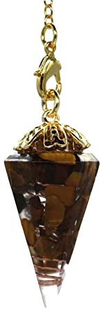WOWDECOR Dowsing kristall pendel hexagonal kon punkt hänge, kristallstenskuret halsband hänge chakra fasetterad ädelsten för att skrika helande spådom wicca kristallterapi, Kristall, Kristall