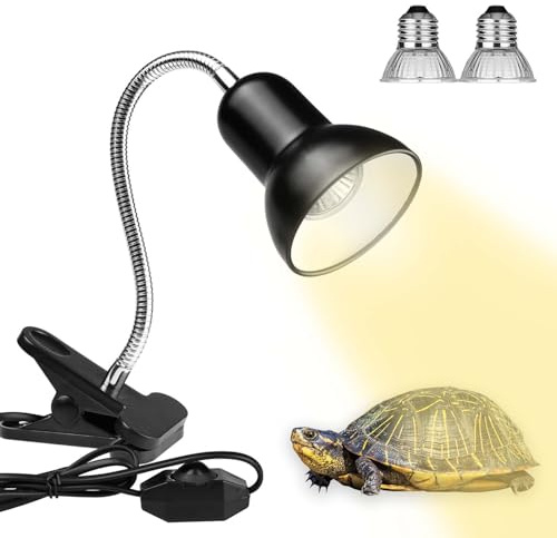 MetalNuts Tortoise-Spotlight-Terrarium Tortoise Heat Lamp - 2 Bulb 25W 50 W UVA UVB Light Lamp, Heat Spotlight Reptile Light Aquarium Basking Light with Holder