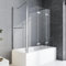 Badewannenaufsatz Duschabtrennung 80x120x140cm mit Seitenwand 6mm Nano Glas Badewannen Duschwand Faltbar Badewannenaufsatz Badewanne Duschtrennwand 3-teilig Faltwand