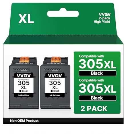 VVQV 305XL Schwarz Druckerpatronen 305 XL Patronen Ersatz für HP 305 Druckerpatronen Schwarz für HP DeskJet 2820e 4220e 2700 2710 2720 Envy 6000 6010 6020 6030 6032 Pro 6420 6432 DeskJet Plus 4100