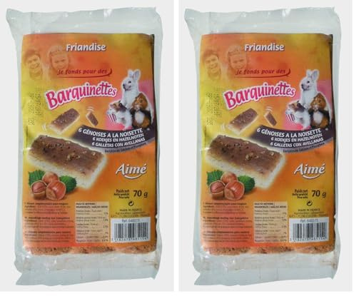 Aime Friandise à la Noisette pour Lapins/Rongeurs 6 Portions 70 g (Lot de 2)