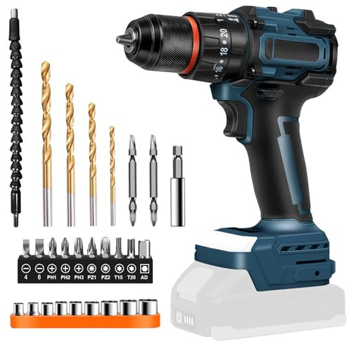 Akku Bohrschrauber für Bosch Professional 18V System GBA/GBA ProCORE AMPShare Batterie (Ohne Akku), 30Nm Bürstenloser Schlagbohrschrauber, 1600 RPM, 20+3 Drehmomentstufen, 2-Gang Geschwindigkeit