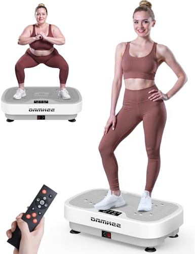 Vibrating Board Exercise Machine, 9 Modes Vibration Platform for Lymphatic Drainage, 3D Upgraded Vibrating Board for Weight Loss, Home Body Fitness Equipment (White)